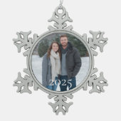 Custom Snowflake Photo Ornament 2025 Personalized (Voorkant)