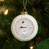 Custom Snowman Button Ball Ornament