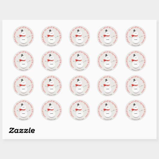 Custom Snowman Button Ronde Sticker (Vel)