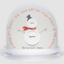 Custom Snowman Button Sneeuwbol