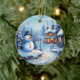 Custom Snowman Kerst Ornament