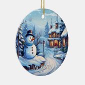 Custom Snowman Kerst Ornament (Rechts)