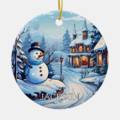 Custom Snowman Kerst Ornament (Voorkant)