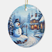 Custom Snowman Kerst Ornament (Links)