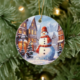 Custom Snowman Kerst Ornament