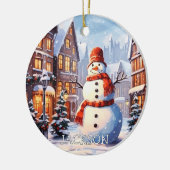 Custom Snowman Kerst Ornament (Links)