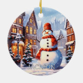 Custom Snowman Kerst Ornament (Achterkant)