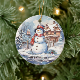 Custom Snowman Kerst Ornament