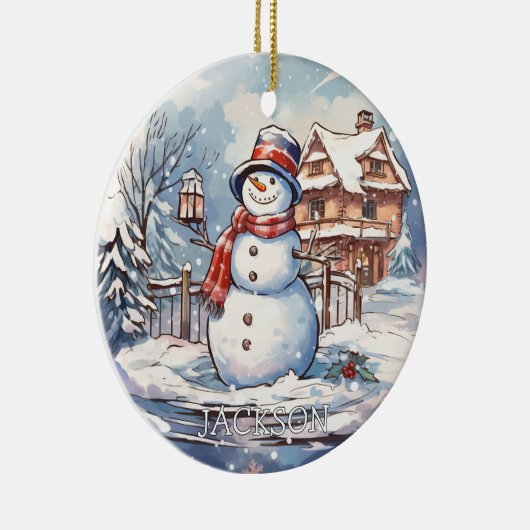 Custom Snowman Kerst Ornament (Rechts)