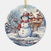 Custom Snowman Kerst Ornament (Voorkant)