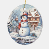 Custom Snowman Kerst Ornament (Links)