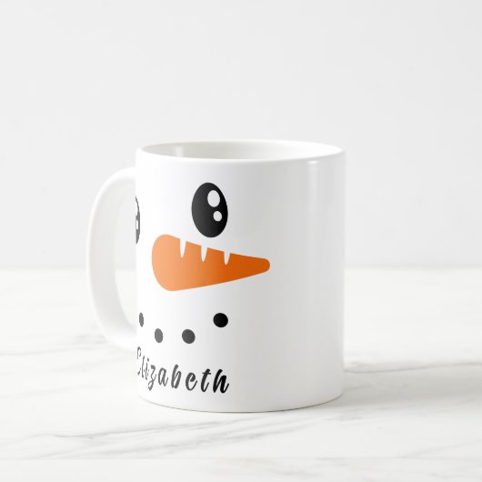 Custom Snowman Mok voor kinderen | Vakantie Mok (Voorkant links)