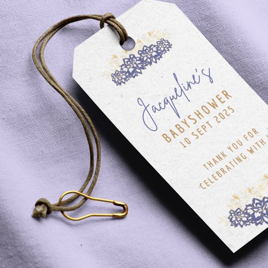 Custom Snowman paarse thema Baby shower Cadeaulabel