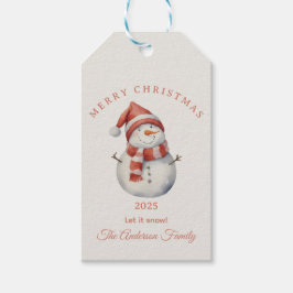 Custom Snowman waterverf Christmas vibe cadeau Cadeaulabel