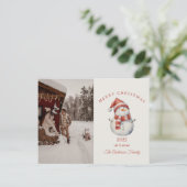 Custom Snowman waterverf Christmas vibe cadeau Feestdagenkaart (Staand voorkant)