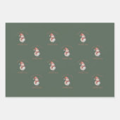 Custom Snowman waterverf Christmas vibe cadeau Inpakpapier Vel (Voorkant 3)