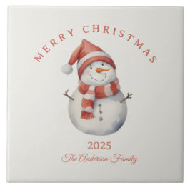 Custom Snowman waterverf Christmas vibe cadeau Tegeltje