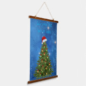 Custom Snowy Christmas Tree Wall Tapestry Hangend Wandkleed (Gebogen)