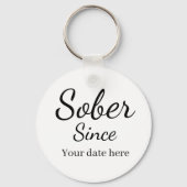 Custom “Sober Since” Keychain - Sobriety Date  (Voorkant)