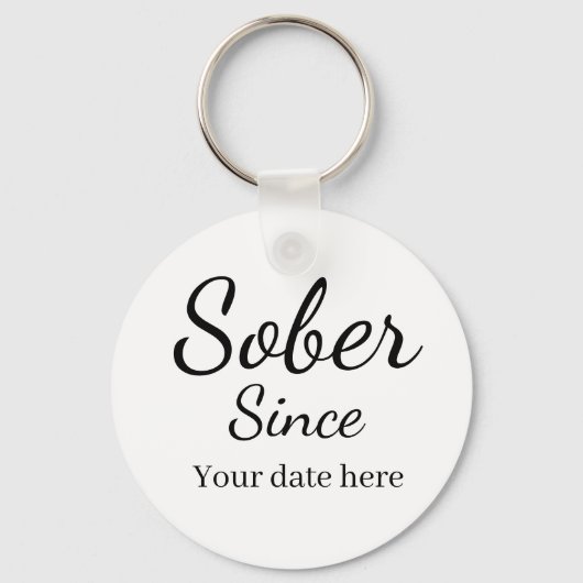 Custom “Sober Since” Keychain - Sobriety Date  (Voorkant)