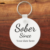 Custom “Sober Since” Keychain - Sobriety Date  (Voorkant)