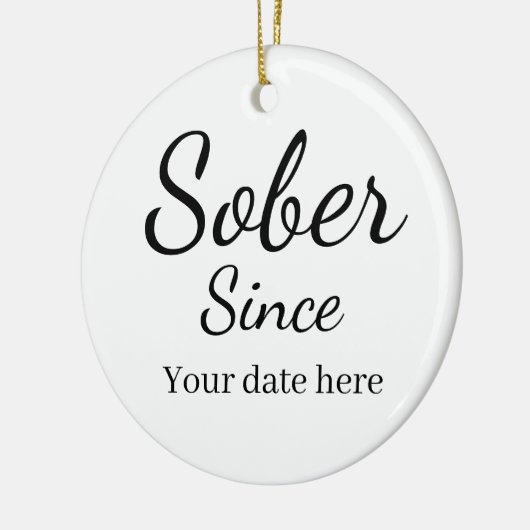 Custom “Sober Since” Keychain - Sobriety Date  Keramisch Ornament (Links)