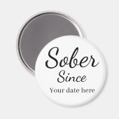 Custom “Sober Since” Keychain - Sobriety Date  Magneet (Voorkant / Achterkant)