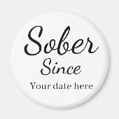 Custom “Sober Since” Keychain - Sobriety Date  Magneet (Voorkant)
