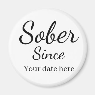 Custom “Sober Since” Keychain - Sobriety Date  Magneet