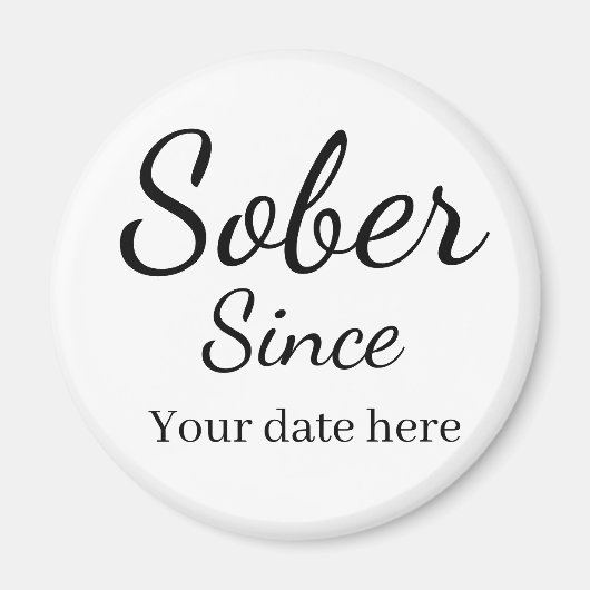 Custom “Sober Since” Keychain - Sobriety Date  Magneet (Voorkant)