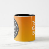 Custom Sobriety Jubileum Gift - Bijen en Bloemen Tweekleurige Koffiemok (Center)