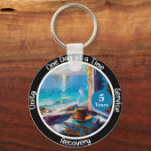 Custom Sobriety Milestone Gift - Oceaan Sleutelhanger (Voorkant)