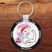Custom Sobriety Milestone Gift – Trans Pride Sleutelhanger (Voorkant)