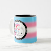 Custom Sobriety Milestone Gift – Trans Pride Tweekleurige Koffiemok (Voorkant links)