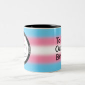 Custom Sobriety Milestone Gift – Trans Pride Tweekleurige Koffiemok (Center)
