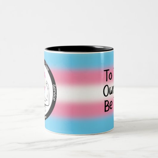 Custom Sobriety Milestone Gift – Trans Pride Tweekleurige Koffiemok (Center)