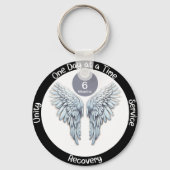 Custom Sobriety Recovery Milestone Gift - Vleugels Sleutelhanger (Voorkant)
