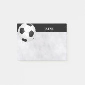 custom soccer ball post it note black and white (Voorkant)
