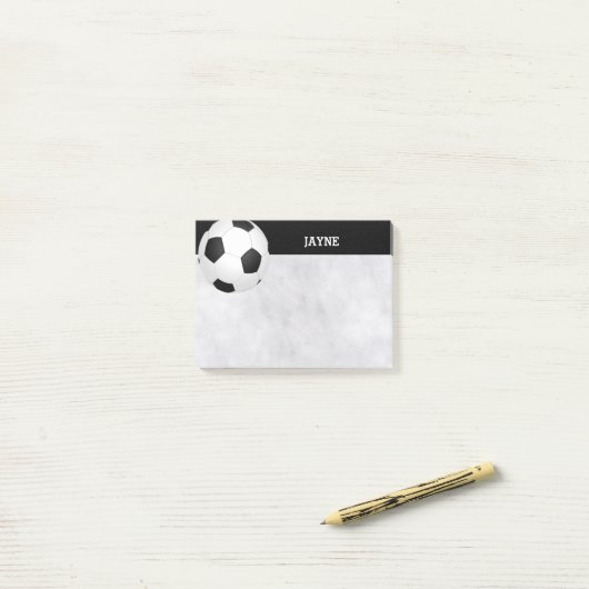 custom soccer ball post it note black and white (Op bureau)