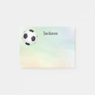 custom soccer  ball post it note to personalize