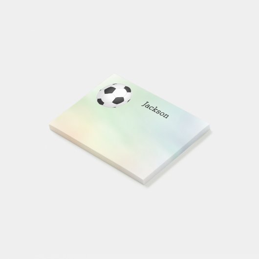 custom soccer  ball post it note to personalize (Schuin)