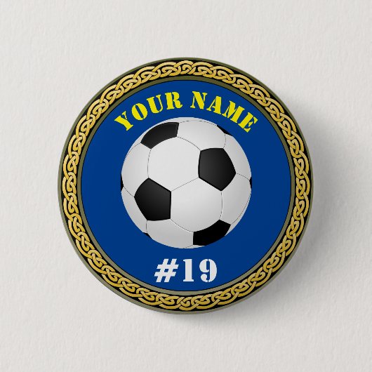 Custom Soccer - Voeg naam & nummer toe Ronde Button 5,7 Cm (Voorkant)