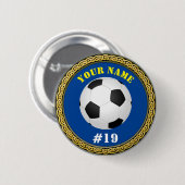 Custom Soccer - Voeg naam & nummer toe Ronde Button 5,7 Cm (Voorkant /achterkant)
