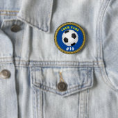 Custom Soccer - Voeg naam & nummer toe Ronde Button 5,7 Cm (In situ)