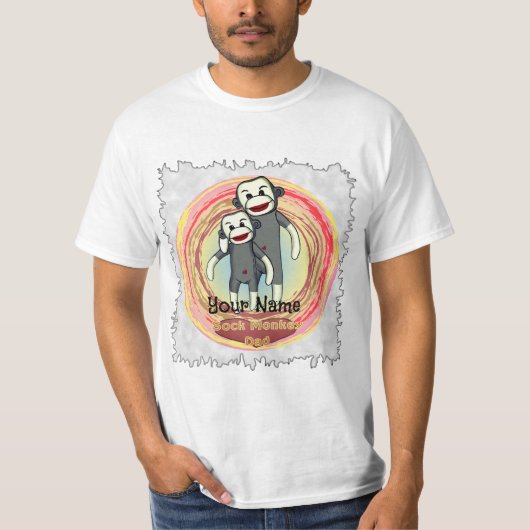 Custom Sock Monkey Dad T-shirt (Voorkant)