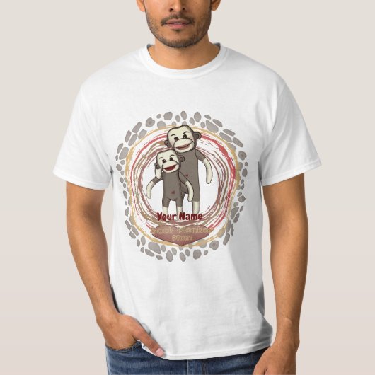 Custom Sock Monkey Mom T-shirt (Voorkant)