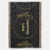 Custom Soft Dreams Tekstnaam lichtgele tekst Deken (Voorkant Verticaal)