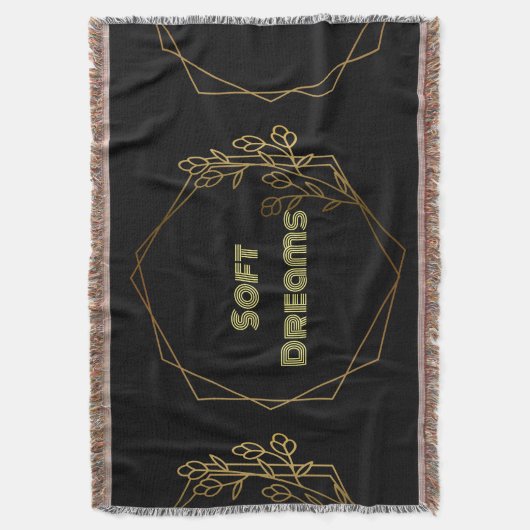 Custom Soft Dreams Tekstnaam lichtgele tekst Deken (Voorkant Verticaal)