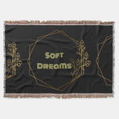 Custom Soft Dreams Tekstnaam lichtgele tekst Deken (Voorkant)