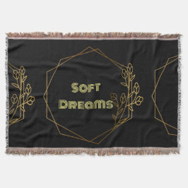 Custom Soft Dreams Tekstnaam lichtgele tekst Deken